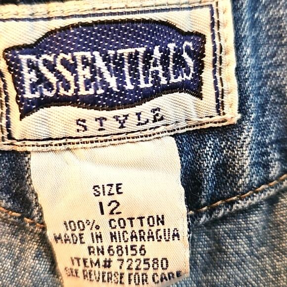 Essentials Classic Womens Four Pocket Zip & Button Blue Jean Shorts Size 12 - Picture 7 of 8